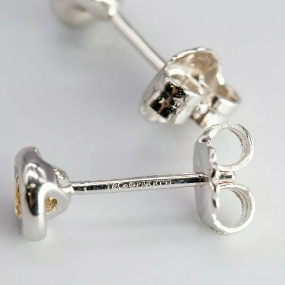 Tiffany & Co Silver Elsa Peretti Yellow Citrine By Yard Earrings w/ Pouch - Picture 4 of 4